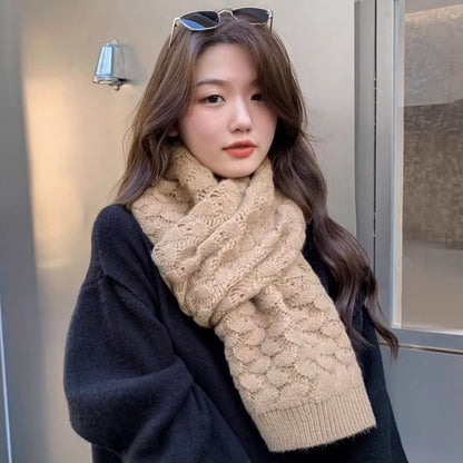 Pointelle Knit Scarf Plain