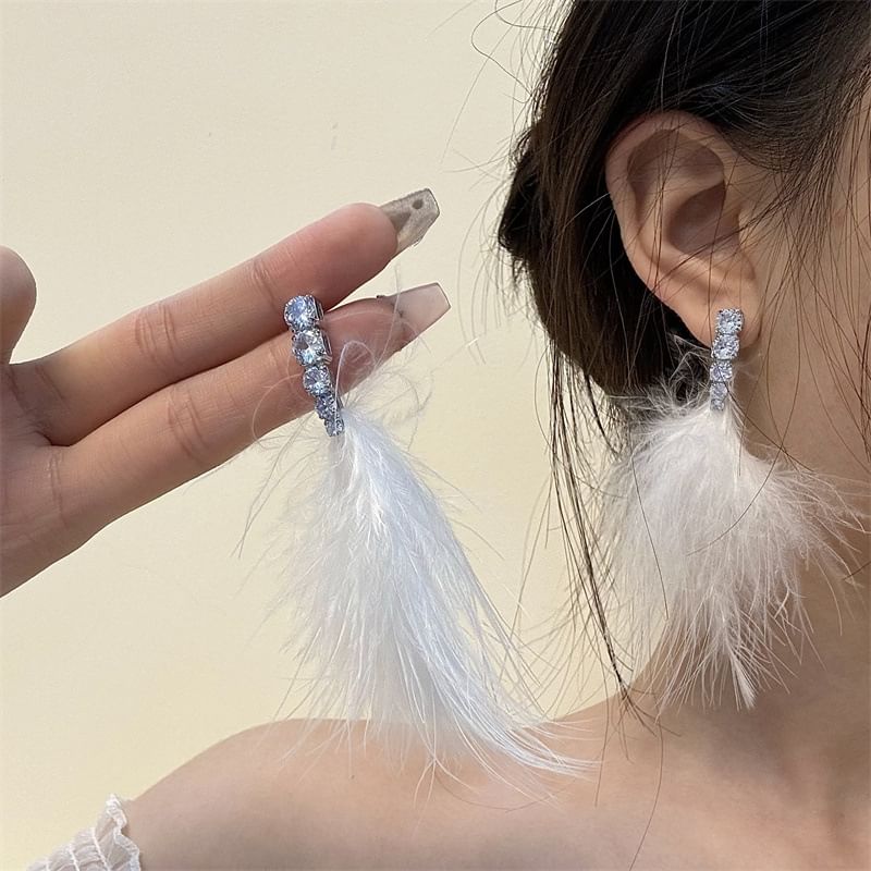 Feather Drop Earring