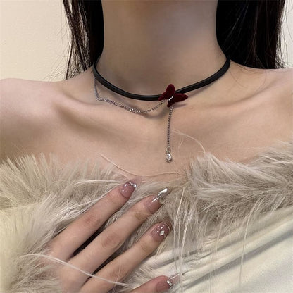 Velvet Butterfly Choker
