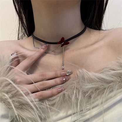 Velvet Butterfly Choker