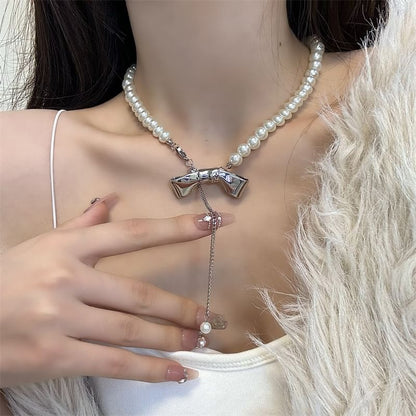 Necklace Pearl Beaded Faux