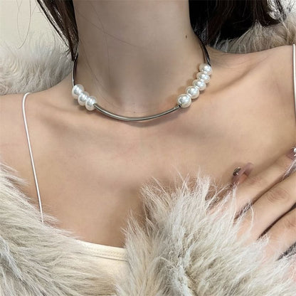 Necklace Pearl Beaded Faux