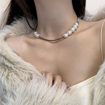 Necklace Pearl Beaded Faux