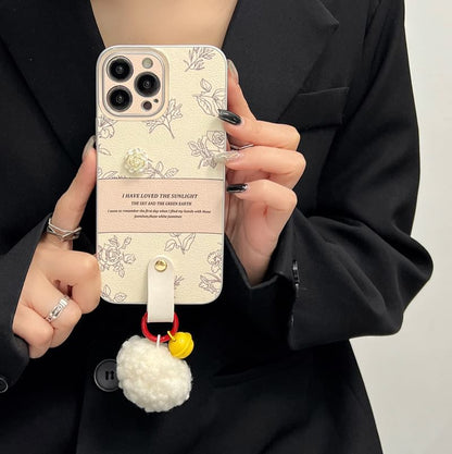 Bell Pom Phone Case Rose