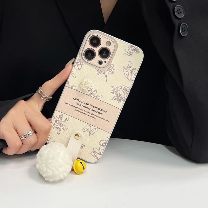 Bell Pom Phone Case Rose