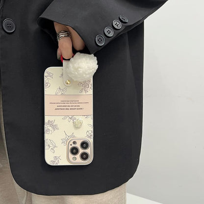 Bell Pom Phone Case Rose