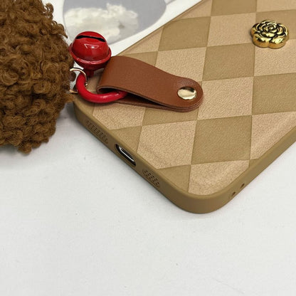 Argyle Rose Pom Bell Case Phone