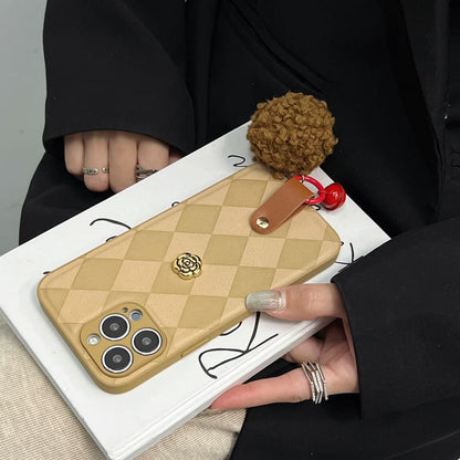 Argyle Rose Pom Bell Case Phone
