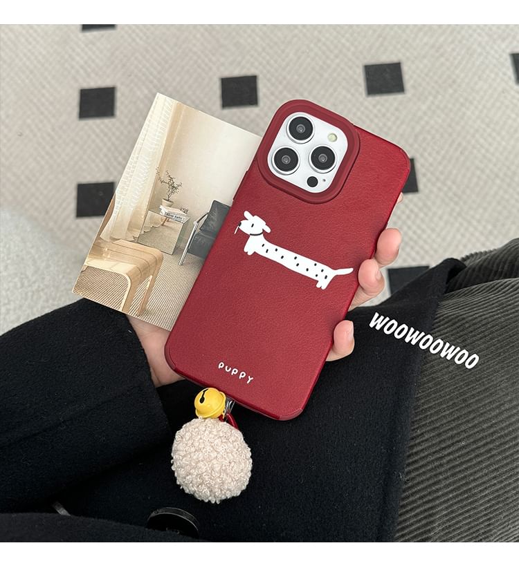 Dog Pom Case Bell Phone