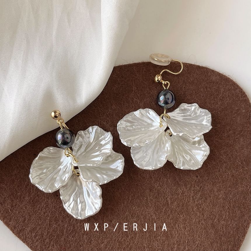 Earring Floral Clip-On Drop