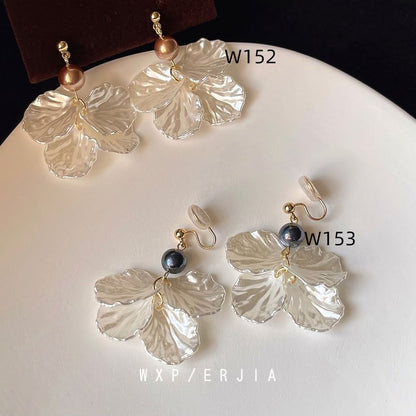 Earring Floral Clip-On Drop