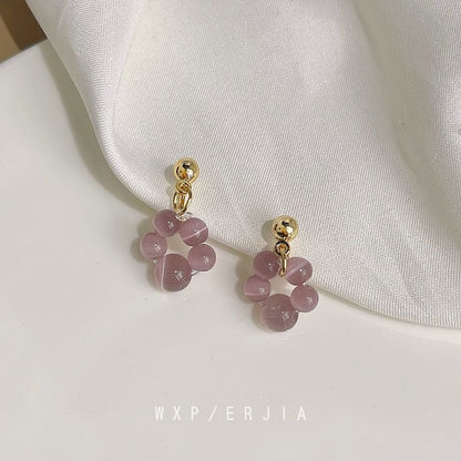 Earring Beaded Gemstone Clip-On Drop