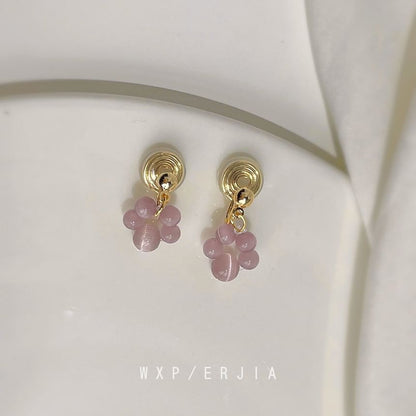 Earring Beaded Gemstone Clip-On Drop