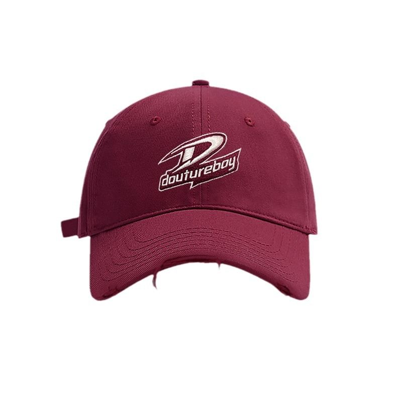 Lettering Cap Embroidered Baseball Distressed