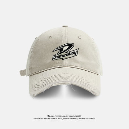 Lettering Cap Embroidered Baseball Distressed