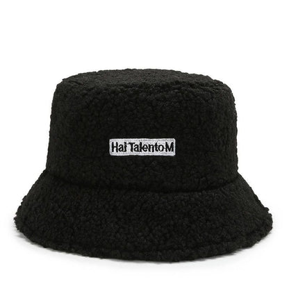 Lettering Bucket Fleece Hat