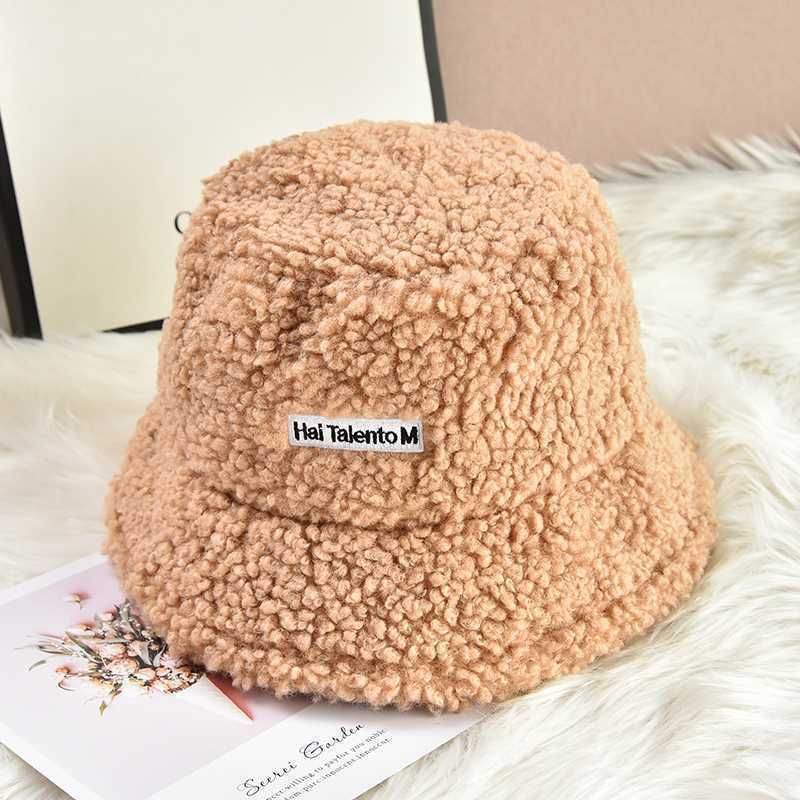 Lettering Bucket Fleece Hat