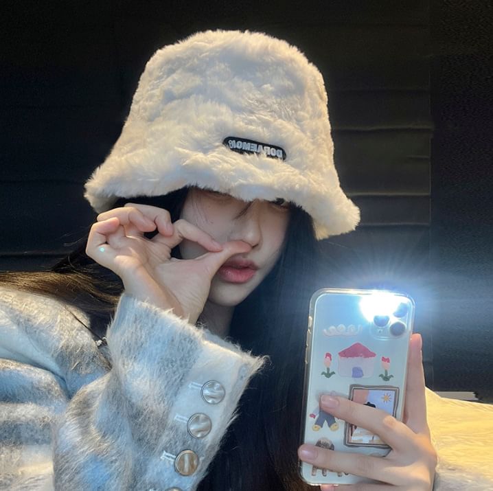 Lettering Hat Fleece Bucket