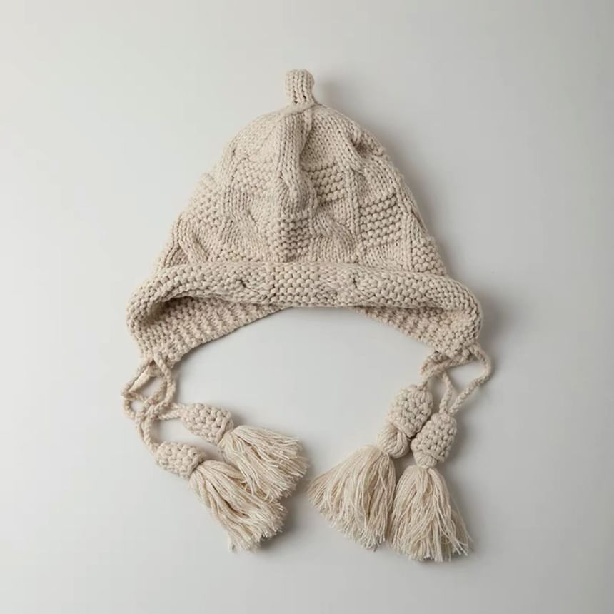 Tasseled Hat Bonnet Knit