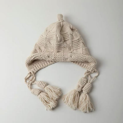 Tasseled Hat Bonnet Knit