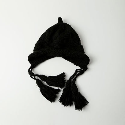 Tasseled Hat Bonnet Knit
