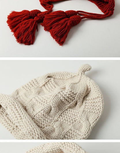 Tasseled Hat Bonnet Knit
