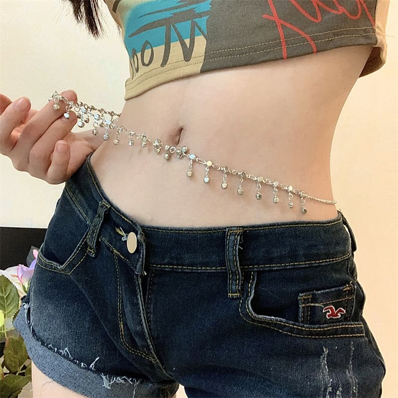 Alloy Chain Fringed Rhinestone Waist