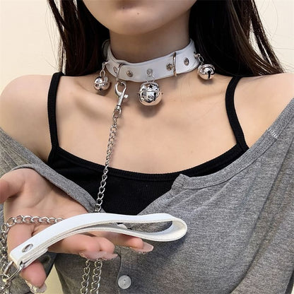 Wholesale Sample Bell Faux Leather Choker / Leash