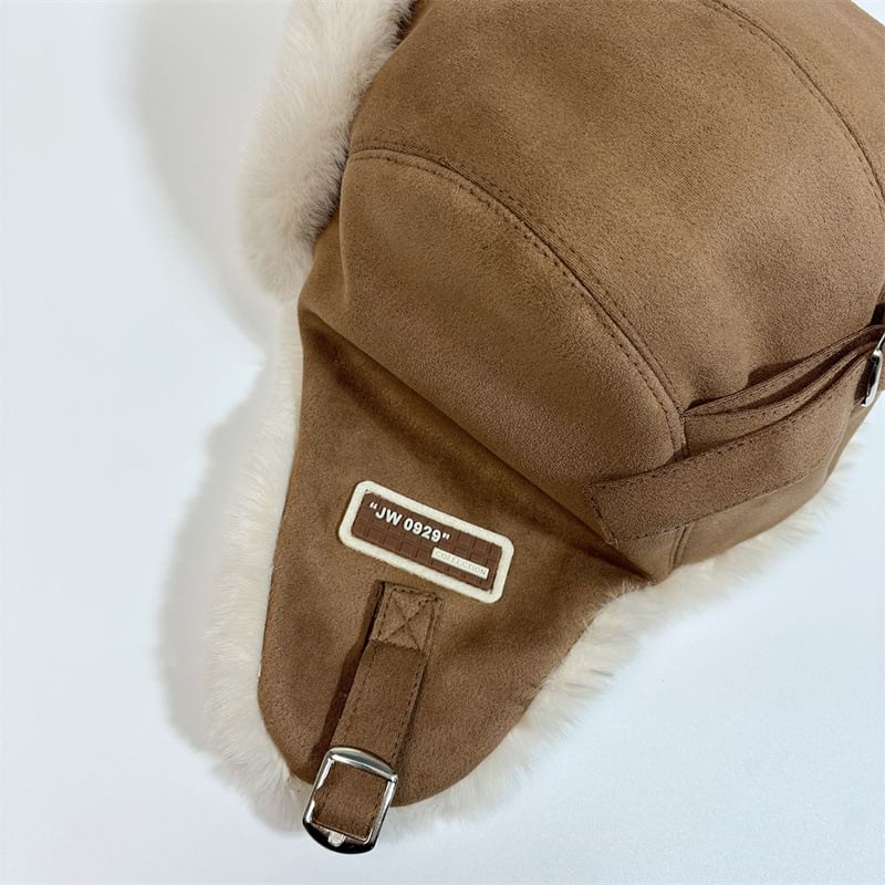 Hat Trapper Fleece-Lined Faux Suede