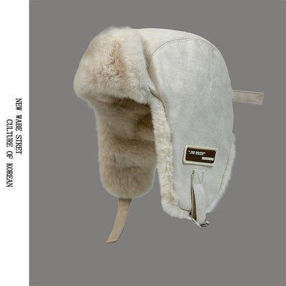 Hat Trapper Fleece-Lined Faux Suede