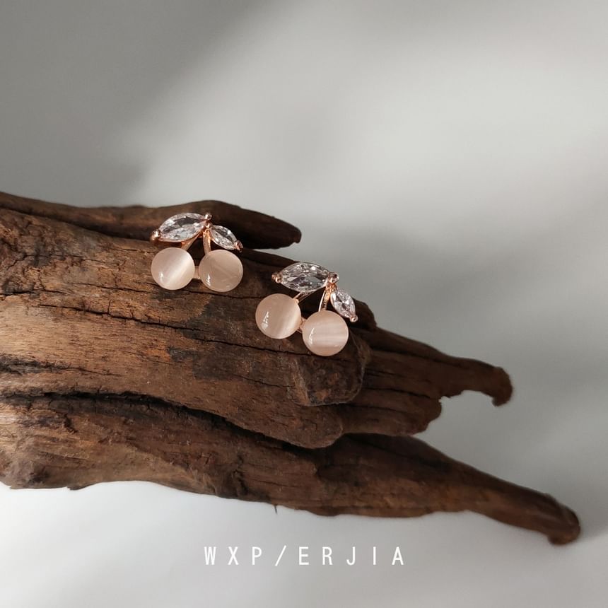 Cherry Alloy Ear Cuff Eye Faux Rhinestone Stone Cat