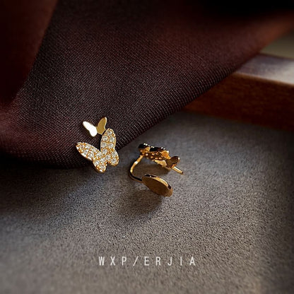Butterfly Alloy Rhinestone Ear Cuff