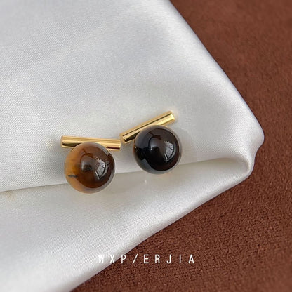 Ear Faux Bead Alloy Cuff Gemstone
