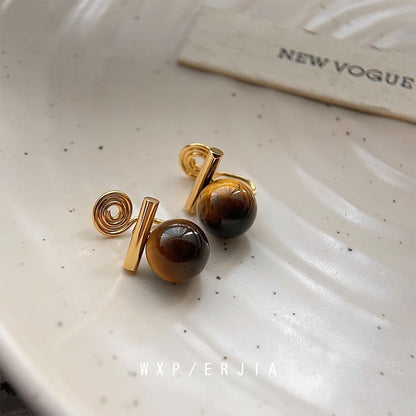 Ear Faux Bead Alloy Cuff Gemstone