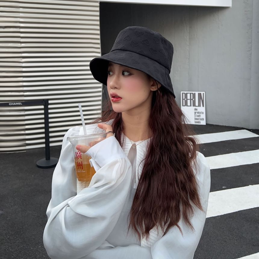Heart Hat Jacquard Bucket