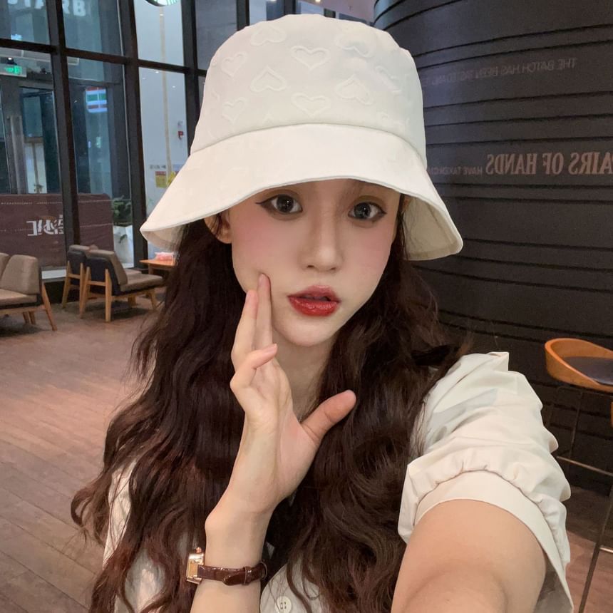 Heart Hat Jacquard Bucket