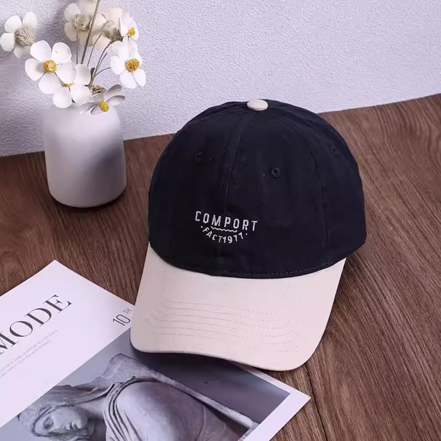 Lettering Tone Two Embroidered Cap Baseball