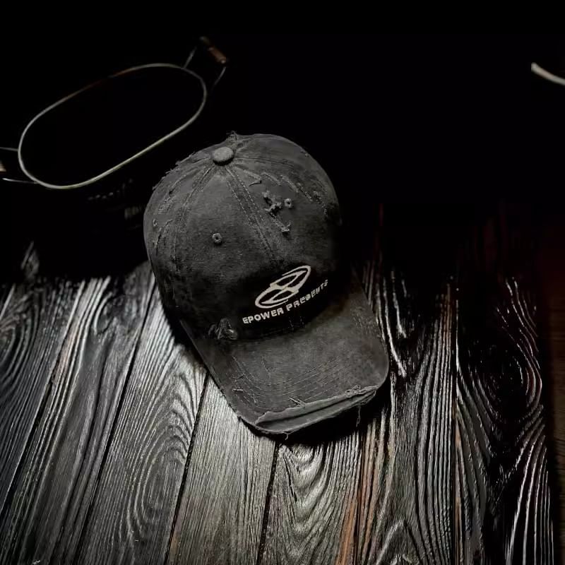 Cap Distressed Embroidered Baseball Lettering