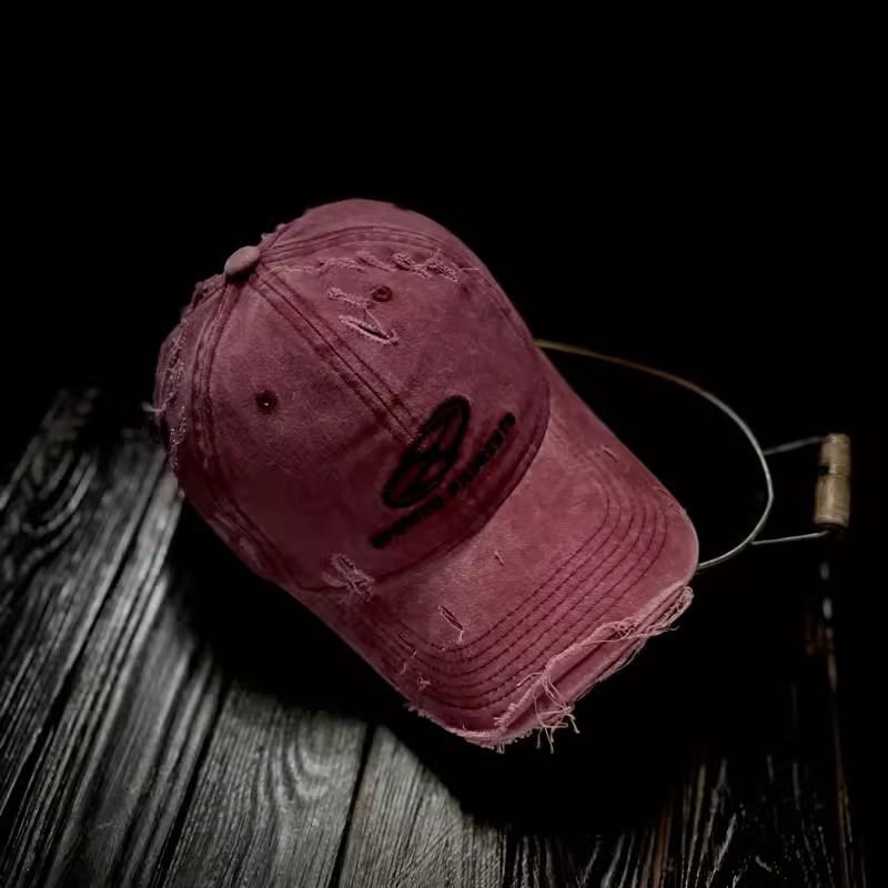 Cap Distressed Embroidered Baseball Lettering