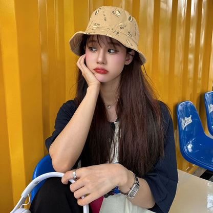 Embroidered Bucket Hat Lettering Reversible