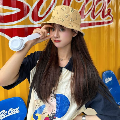 Embroidered Bucket Hat Lettering Reversible