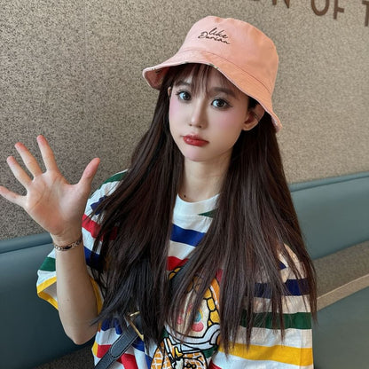 Embroidered Bucket Hat Lettering Reversible