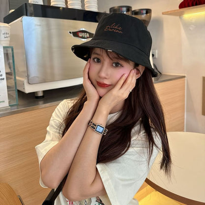 Embroidered Bucket Hat Lettering Reversible