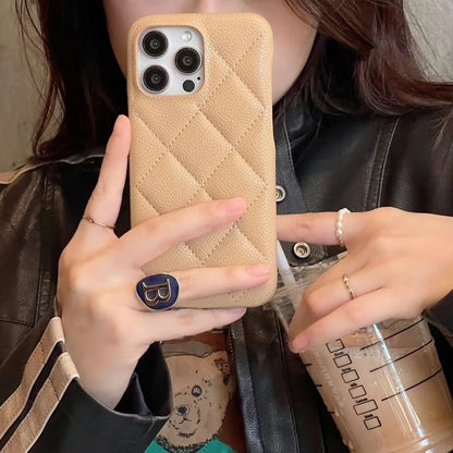 Leather Phone Case Faux Quilted