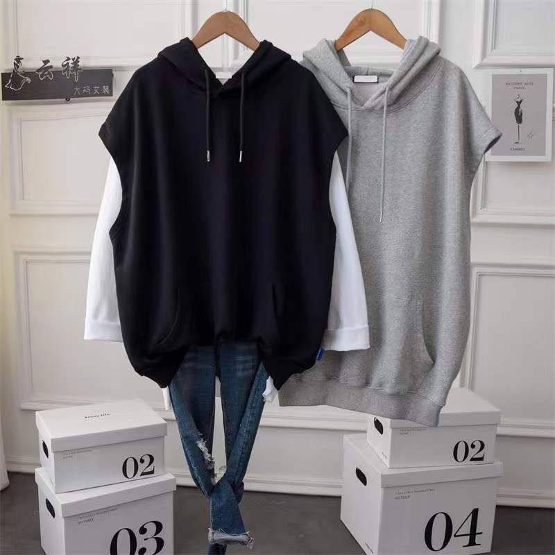 Hoodie Plain Sleeveless