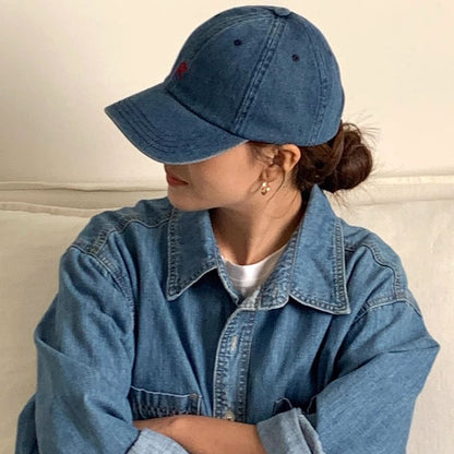 Cap Baseball Washed Lettering Denim