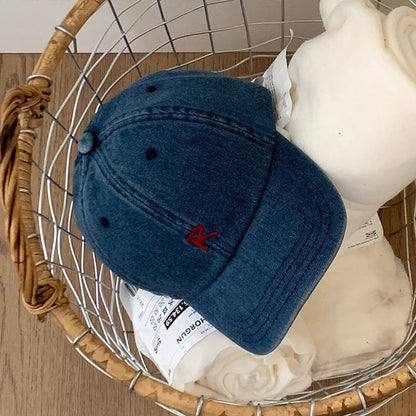 Cap Baseball Washed Lettering Denim