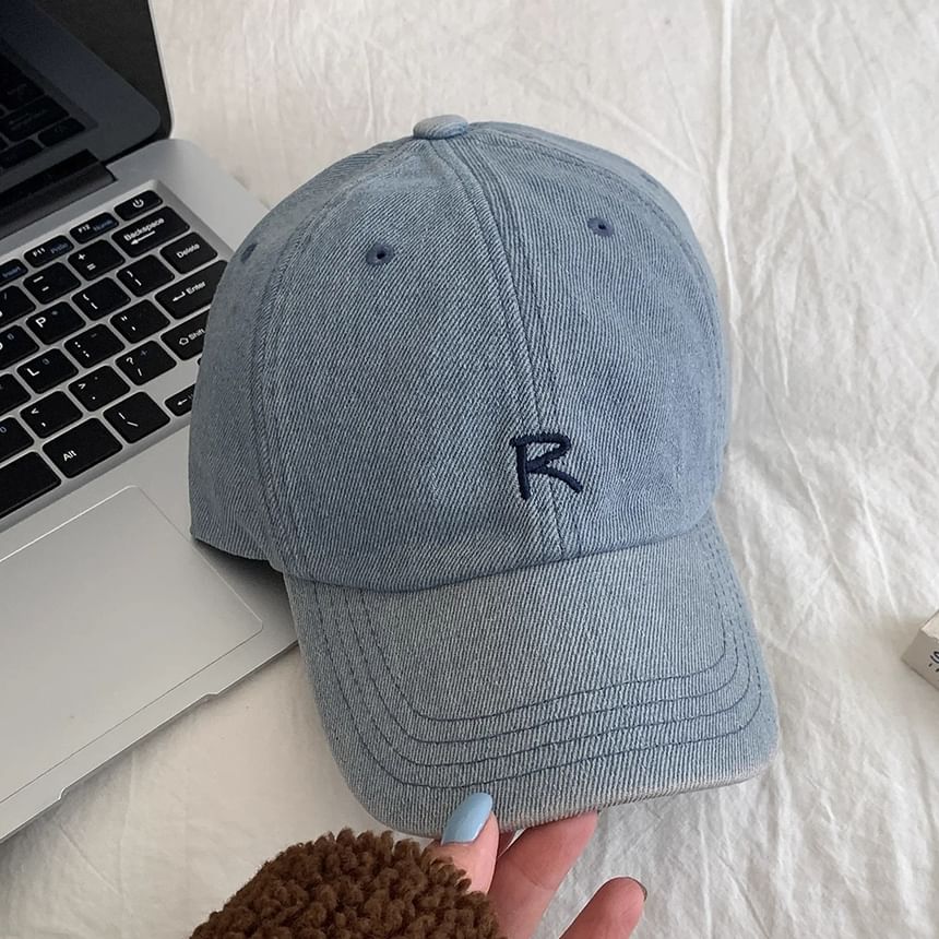 Cap Baseball Washed Lettering Denim