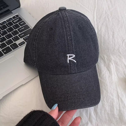 Cap Baseball Washed Lettering Denim