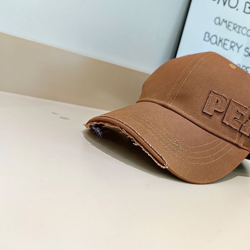 Baseball Distressed Lettering Applique Cap